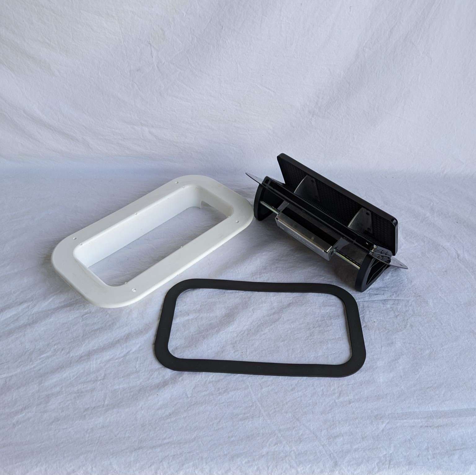 Trailer Roof Vent Aluminum Black Low Profile Popup w/ Gasket & White Trim Ring