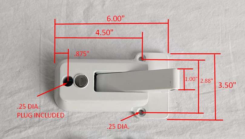 Cargo Trailer RV Camper Cam lock Door Latch White Vise Lock Cam Bar Qty. Choices - Image 2